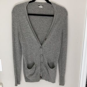 J. Crew cashmere ladies cardigan in gray, size M